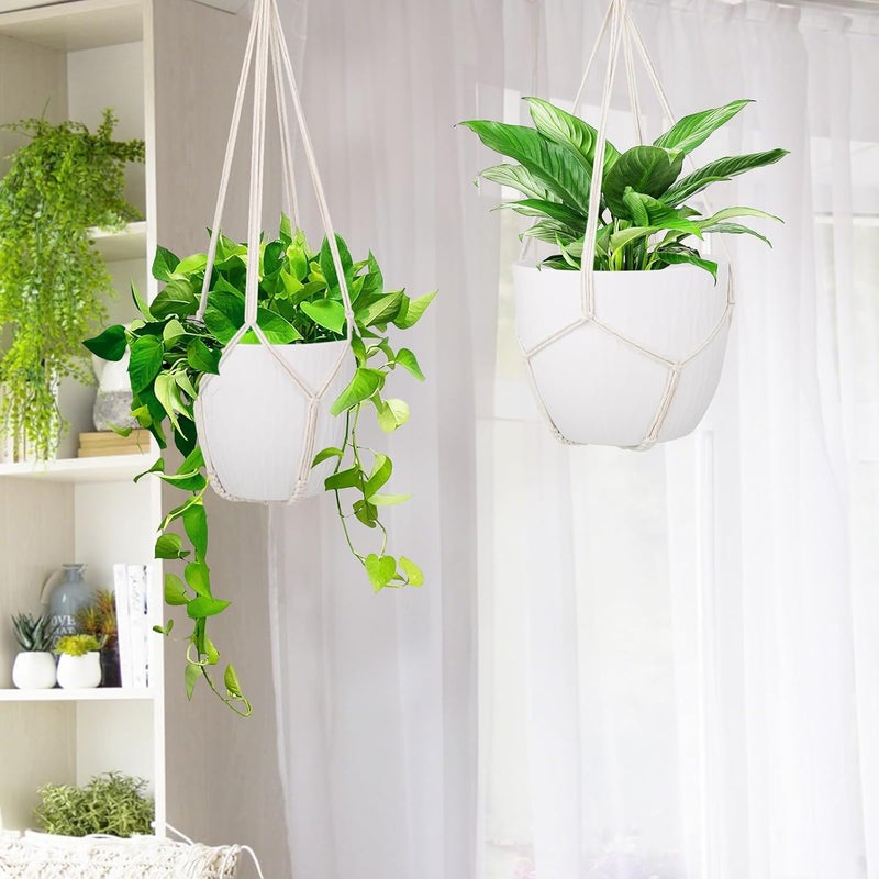 garini 3 Pack Different Size Macrame Plant Hanger,Hanging Plants Holder with 3 Hooks for Boho Home Decor(POTS NOT Included) - Image 5